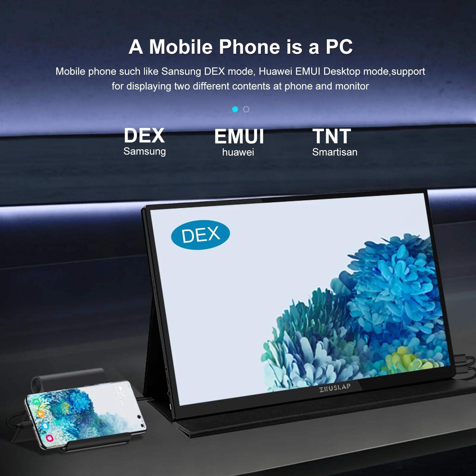 ZEUSLAP P16KT Touch Screen Portable Monitor 16″ 2.5K 144hz 2560*1600 100%sRGB 500Cd/m² - image 2