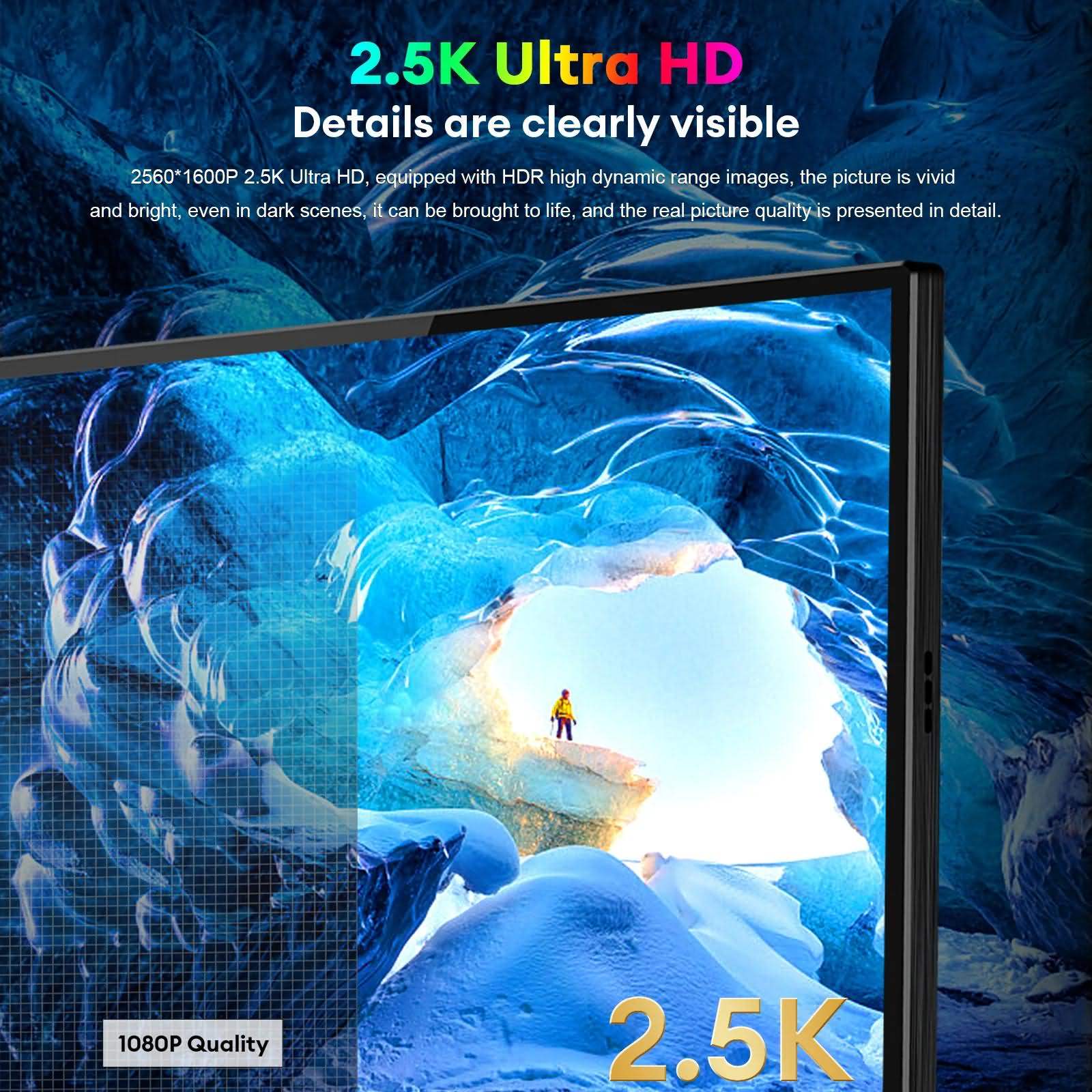 ZEUSLAP P16KT Touch Screen Portable Monitor 16″ 2.5K 144hz 2560*1600 100%sRGB 500Cd/m² - image 4